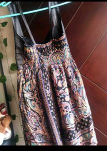 Stylish Halter Neck Dress with Patterned Skirt