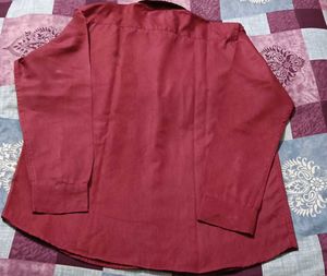 Men's Burgundy Button-Down Shirt