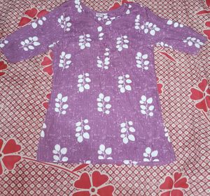 Purple Printed Kurta
