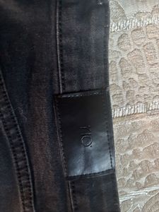 Black Denim Shorts with Frayed Hem