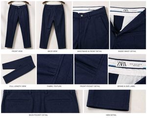 Zara Slim Fit Navy Trousers