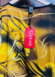 Vibrant Yellow Floral Print Kurta