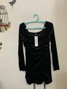Square Neck Black Dress