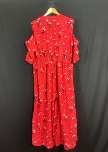 Red Printed Jumpsuit (Women)