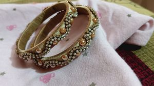 Elegant Pearl &amp; Crystal Bangles