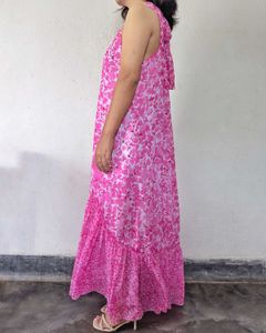 Flowy Pink Floral Maxi Dress