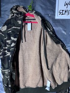 Man's Sherpa Camouflage Zip-Up Hoodie