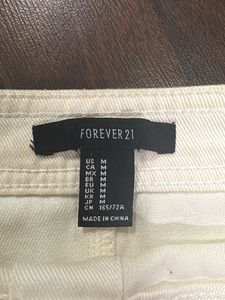Cream Denim Mini Skirt