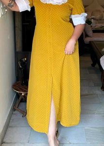 Vintage Polka Dot Dress Self Designed L Size