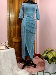 💙Sparkling Blue Off-Shoulder Dress💙