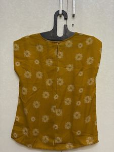Mustard Yellow Printed Top