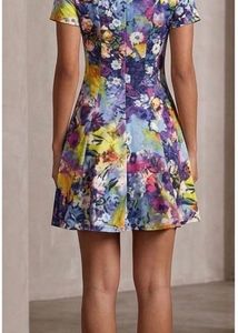 Vibrant Floral Print Fit &amp; Flare swim suit