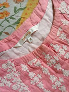 Elegant Peach Floral Kurta