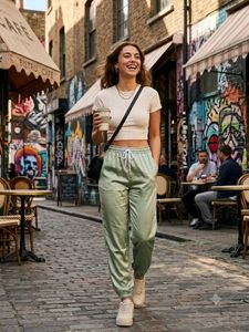✨ Mint Green Satin Lounge Joggers ✨