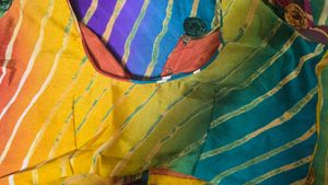 Vibrant Striped Saree