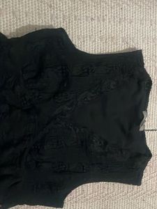 Black Ruffle Tiered Sleeveless Top