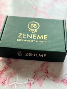 ZENEME silver toned AD jewellery set