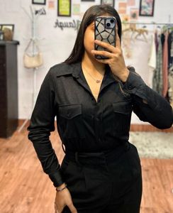 Stylish Black Button-Down Shirt