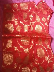 Stunning Red & Gold Brocade Blouse