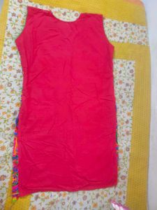 Vibrant Embroidered Sleeveless Kurta