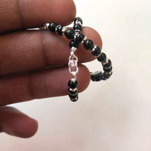 Pure Silver &amp; Black Crystals Evil Eye Baby Nazariy