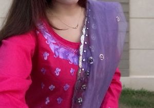 Vibrant Pink Kurta Set with Purple Dupatta