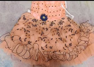 Elegant Peach Party Dress