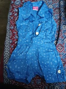 Blue Floral Romper for Girls