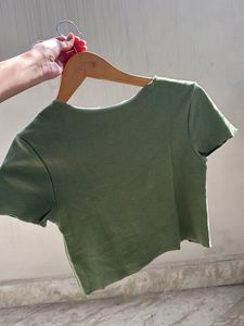 Zara Olive Green Crop Top