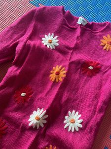 Pink Floral Cardigan