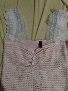 Cute Pink Lace Trim Tank Top