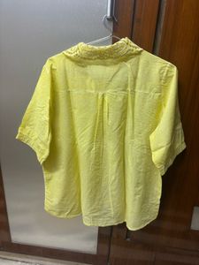 Yellow Embroidered Cotton Shirt