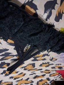 Black Lace Thong Panty
