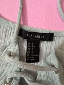 Forever 21 Light Blue Ribbed Bodysuit