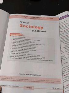 Perfect Sociology Std. XII Arts Textbook