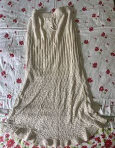 Cream Knit Maxi Skirt