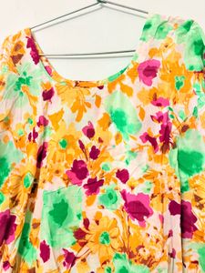 Vibrant Floral Kurta Set with Dupatta