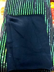 Party Wear Navy Blue Full Sequence Saree With Unstitched Blouse !!!!Price Drop!!!!