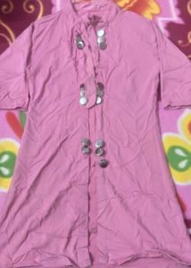Pink Button-Down Top