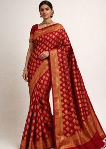 Elegant Red Banarasi Silk Saree