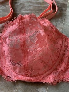 Lace Padded Bra - Pink