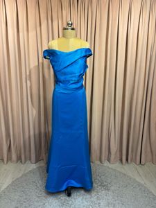 Elegant Blue Off-Shoulder Gown