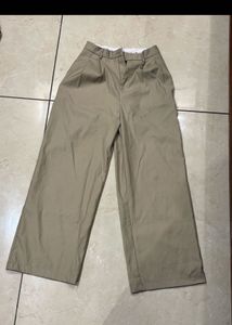 Khaki Wide Leg Trousers
