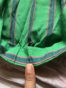 Men's Green Striped Casual Shirt