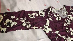Maroon Floral Print Kurta