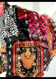 Vibrant Patchwork mirror Lehenga Choli Set
