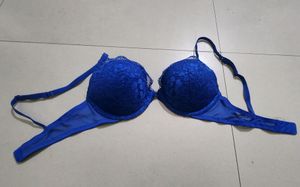LA SENZA Royal Blue Sensual lace padded Bra