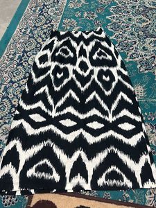 Monochrome Ikat Print Maxi Skirt