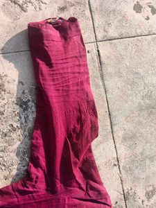 Maroon Cotton Kurta