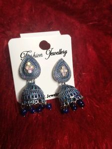 Blue Jhumka Earrings